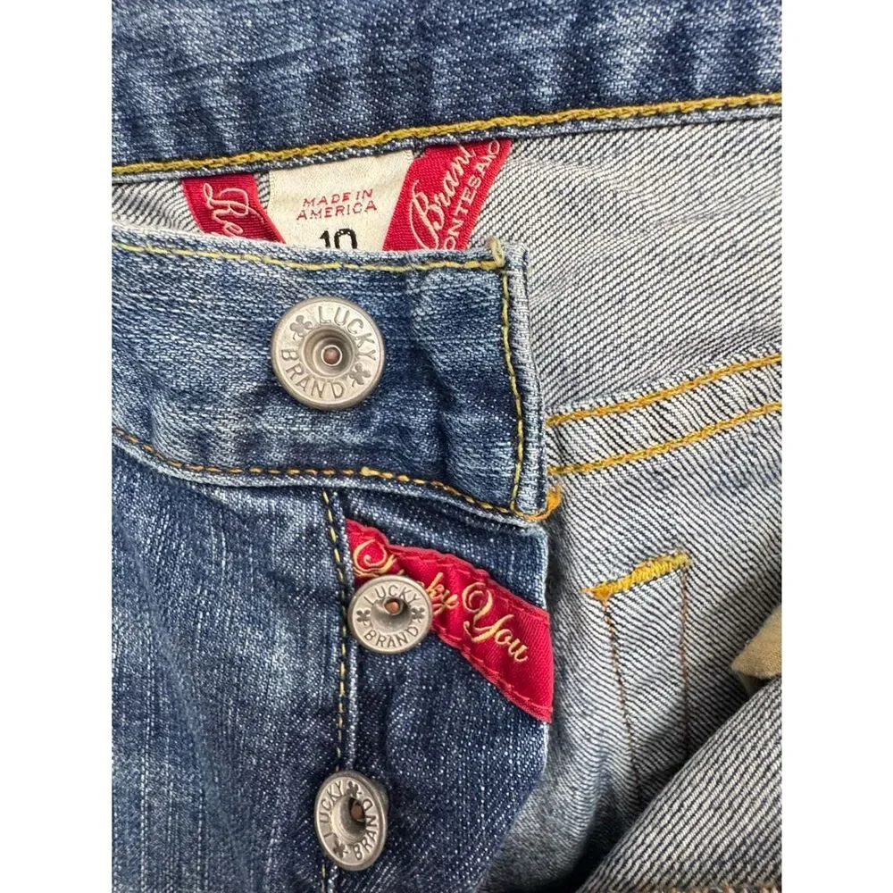 Lucky Brand Easy Rider Faded Distressed Blue Straight Jeans